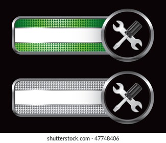 worker tools on green and silver checkered tabs