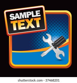 worker tools on stylized advertisement