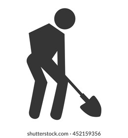 Worker with tools pictogram design, vector illustration graphic.