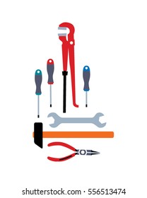Worker tools set. Vector illustration.