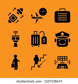 worker, tourism, equipment and modern icon set. Vector illustration for web and design.