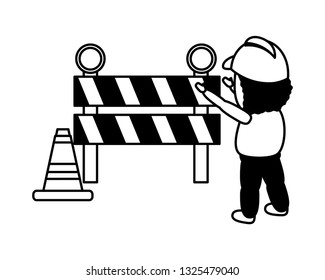 worker traffic barrier cone