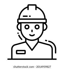 worker trendy icon, line style isolated on white background. Symbol for your web site design, logo, app, UI.