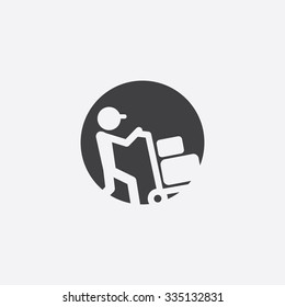 worker trolley cut identity template icon design element