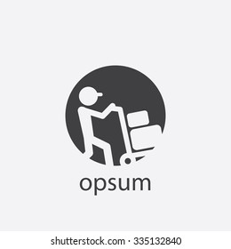 worker trolley cut identity template icon design element
