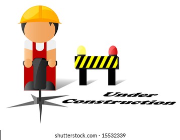 Worker under construction fully vector use it on website