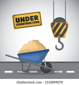 worker under construction place vector illustration