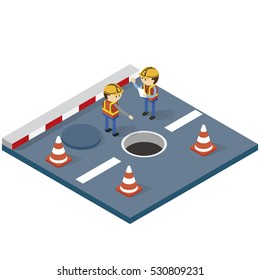 Worker and Under Construction sign