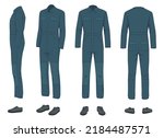 Worker Uniform Mockup Front View on white background, Uniform for a worker, mechanic, driver, loader, mechanic.