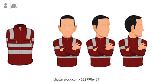 Arbeiter mit Uniform auf weißem Hintergrund