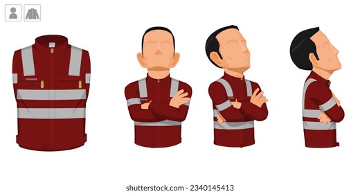 worker with uniform on white background