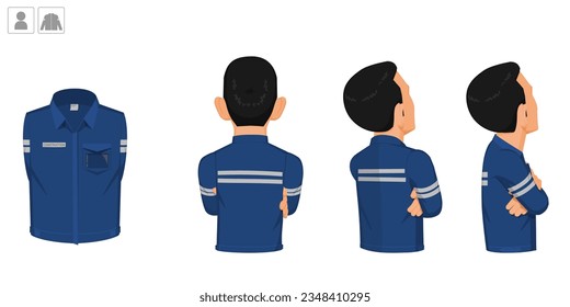 worker with uniform on white background