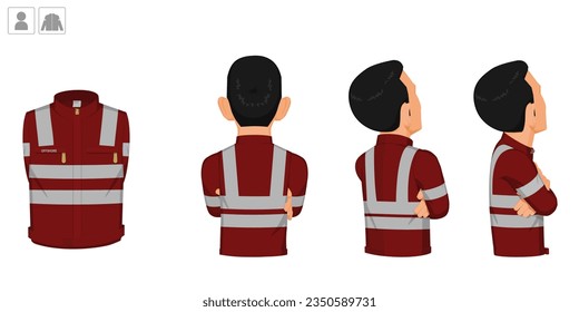 Arbeiter mit Uniform auf weißem Hintergrund