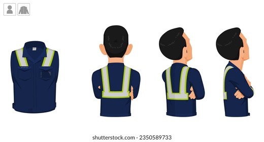 worker with uniform on white background