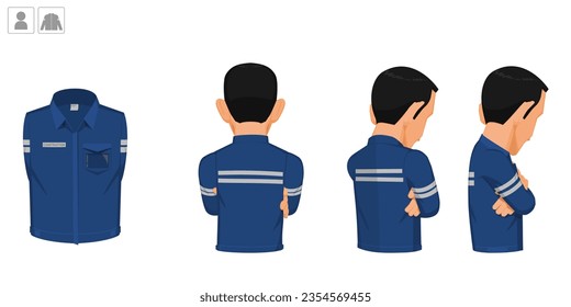 Arbeiter mit Uniform auf weißem Hintergrund