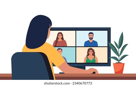 Chat with friends online collective virtual Vector Image