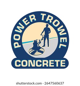 worker using power trowel drawing illustration. suitable for logo design, sticker, etc.