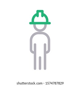 worker vector color line icon 