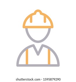 worker vector color line icon 