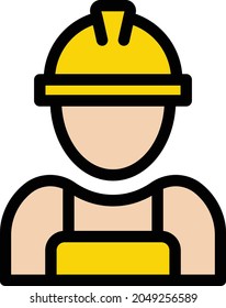 worker vector color line icon