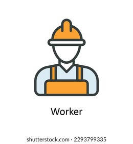 Iconos de contorno de relleno de vectores de trabajo. Material gráfico simple