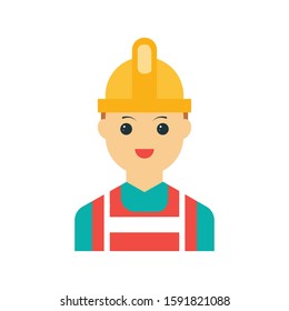worker vector flat color  icon 