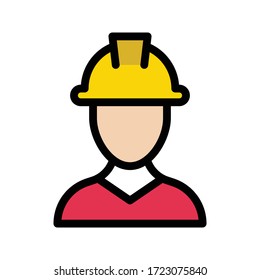 worker vector flat color icon 