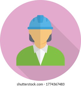 worker vector flat color icon 