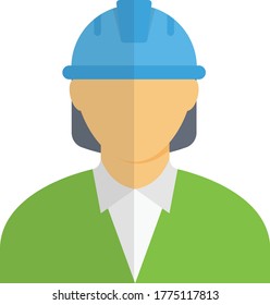 worker vector flat color icon 