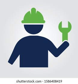 worker vector glyph color icon