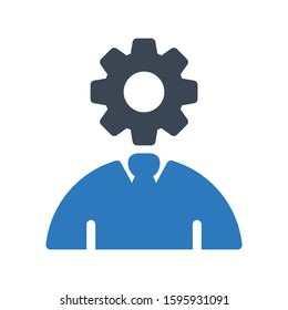 worker vector glyph color icon 