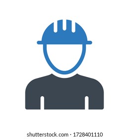 worker vector glyph color icon 