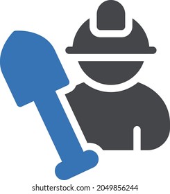 worker vector glyph color icon