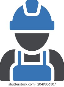 worker vector glyph color icon