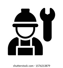 worker vector glyph flat icon 