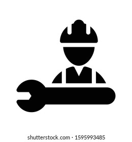 worker vector glyph flat icon 