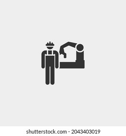 Worker vector icon illustration sign