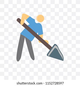 Worker vector icon isolated on transparent background, Worker logo concept