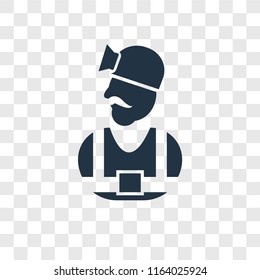 Worker vector icon isolated on transparent background, Worker logo concept