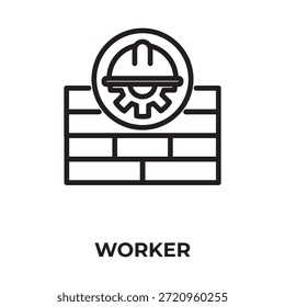 Ilustración De Símbolo Aislado De Vector, Icono O Logotipo De Trabajador