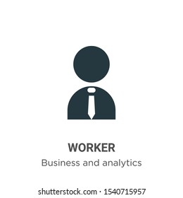 Worker vector icon on white background. Flat vector worker icon symbol sign from modern business and analytics collection for mobile concept and web apps design.
