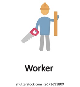 Worker Vector Icon which can easily modify or edit
