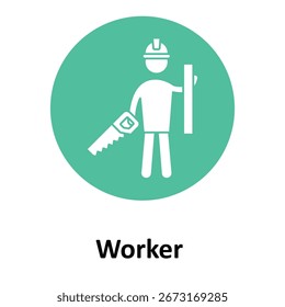 Worker Vector Icon which can easily modify or edit

