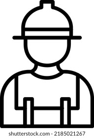 Worker Vector Line Icon Design