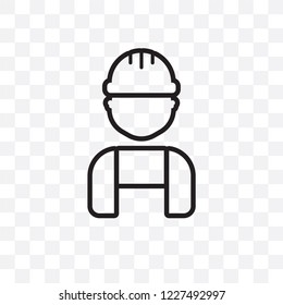 Worker vector linear icon isolated on transparent background, Worker transparency concept can be used for web and mobile