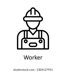 Worker  vector  outline Icon Design illustration. Time Management Symbol on White background EPS 10 File