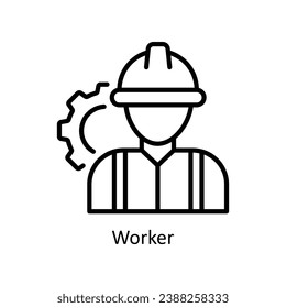 Worker vector outline Icon Design illustration. Business And Management Symbol on White background EPS 10 File