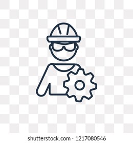 Worker vector outline icon isolated on transparent background, high quality linear Worker transparency concept can be used web and mobile