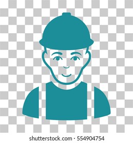 Worker vector pictogram. Illustration style is flat iconic soft blue symbol on a chess transparent background.