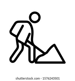 worker vector thin line icon 